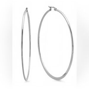 Sterling Silver Over Stainless Steel 40mm Hoop Earrings NWT